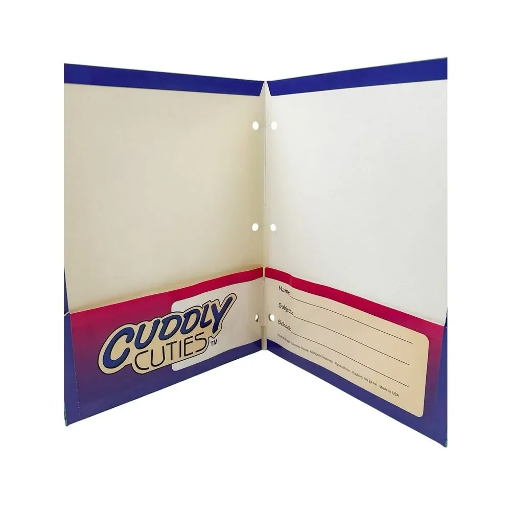 Vintage Cuddly Cuties Binder Portfolio 2 Pocket 3 Ring Cat Kitten Folder 90s Y2K